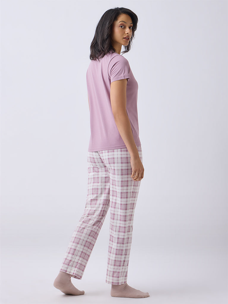 Wunderlove Dusty Pink Butterfly Printed Cotton T-Shirt