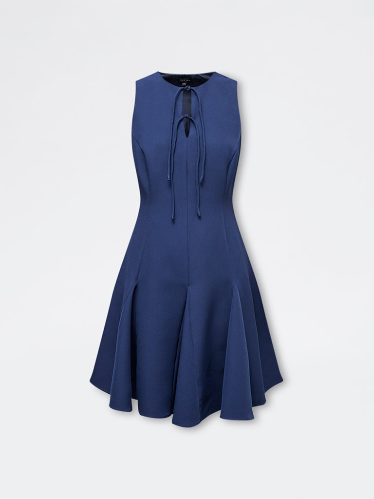 Wardrobe Navy Pleated A-Line Dress