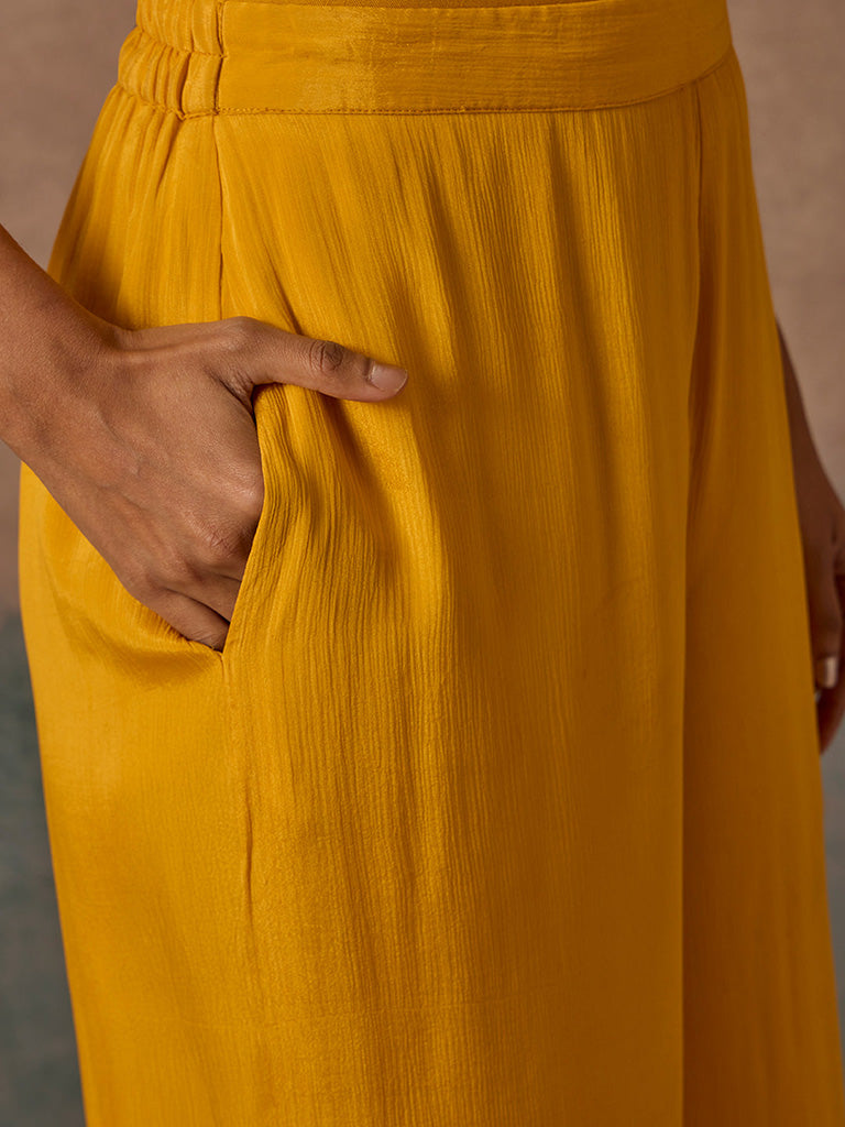 Straight-Leg Mustard Pants