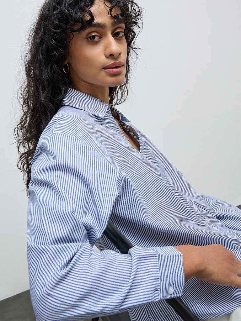 LOV Navy Stripe Shirt