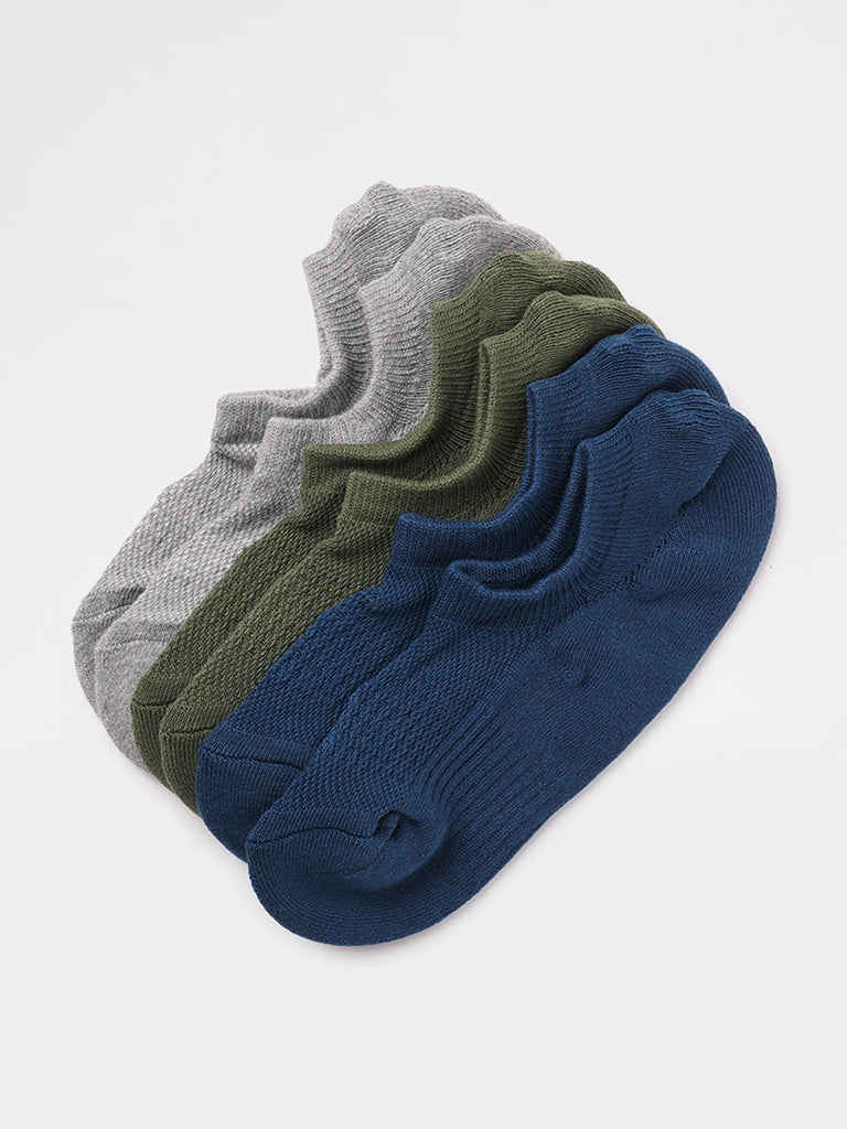 WES Lounge Indigo Cotton-Blend Socks - Pack of 3