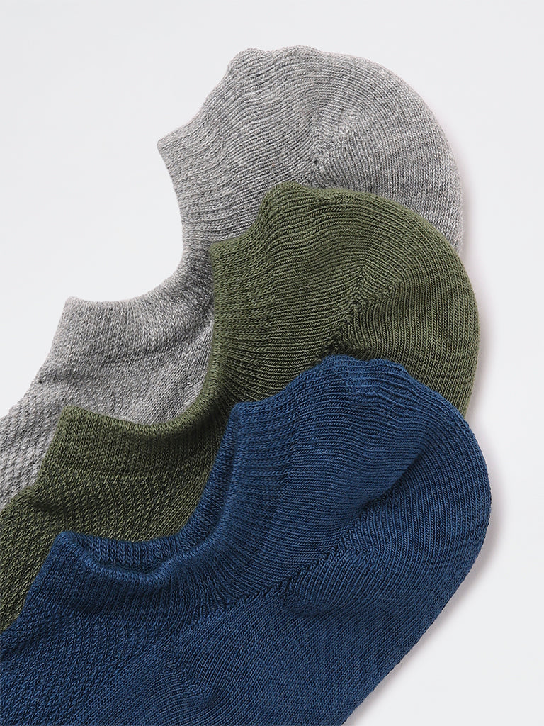 WES Lounge Indigo Cotton-Blend Socks - Pack of 3