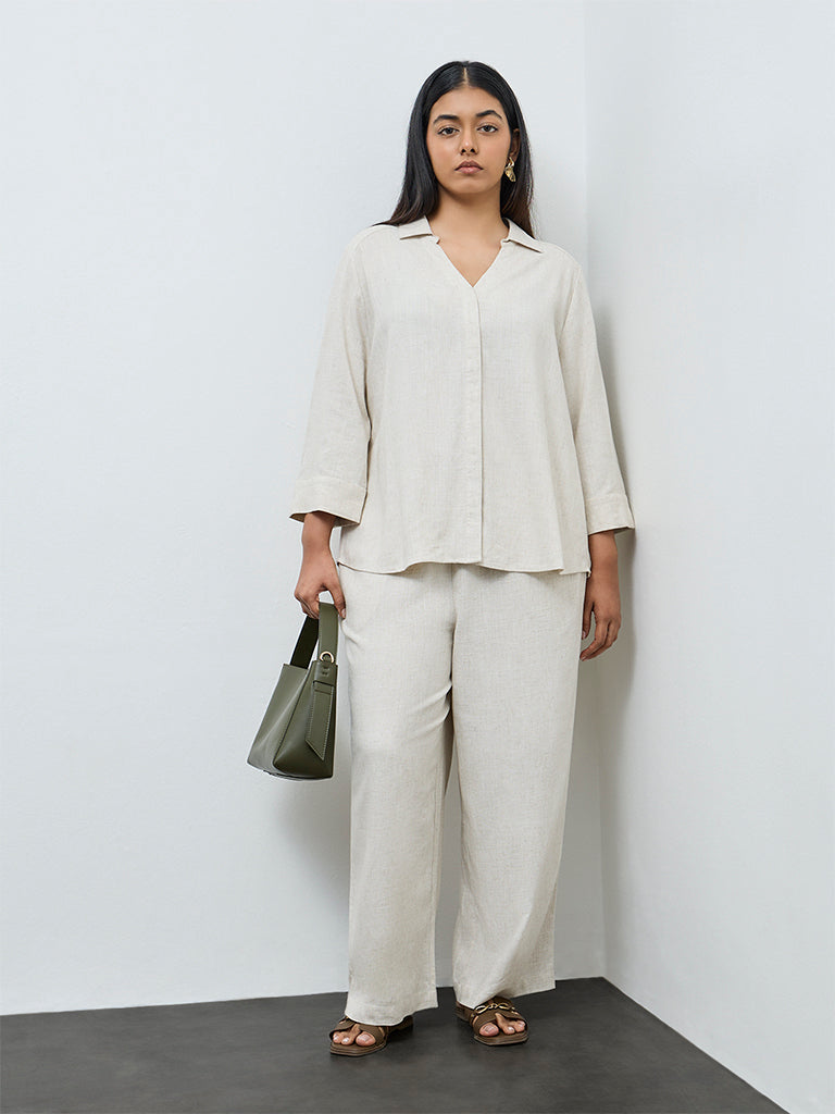 Gia Beige Solid Shirt