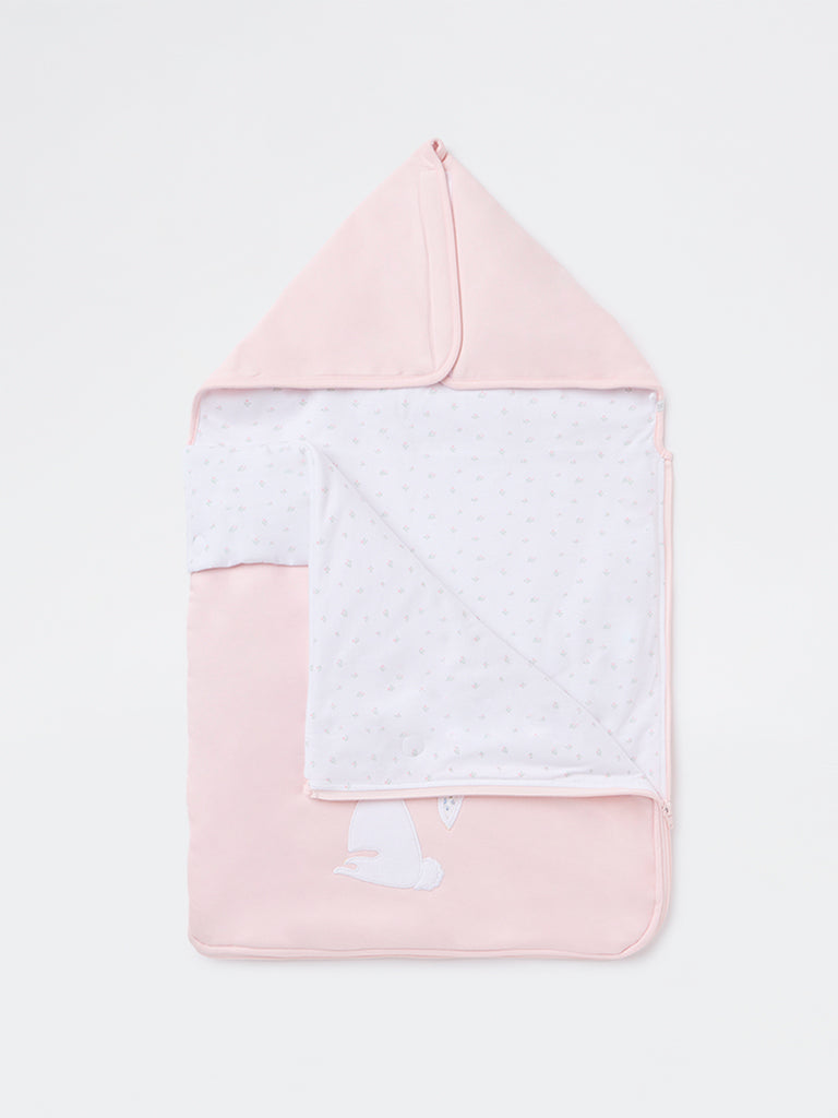 HOP Baby Girls Light Pink Animal Printed Cotton Sleeping Bag