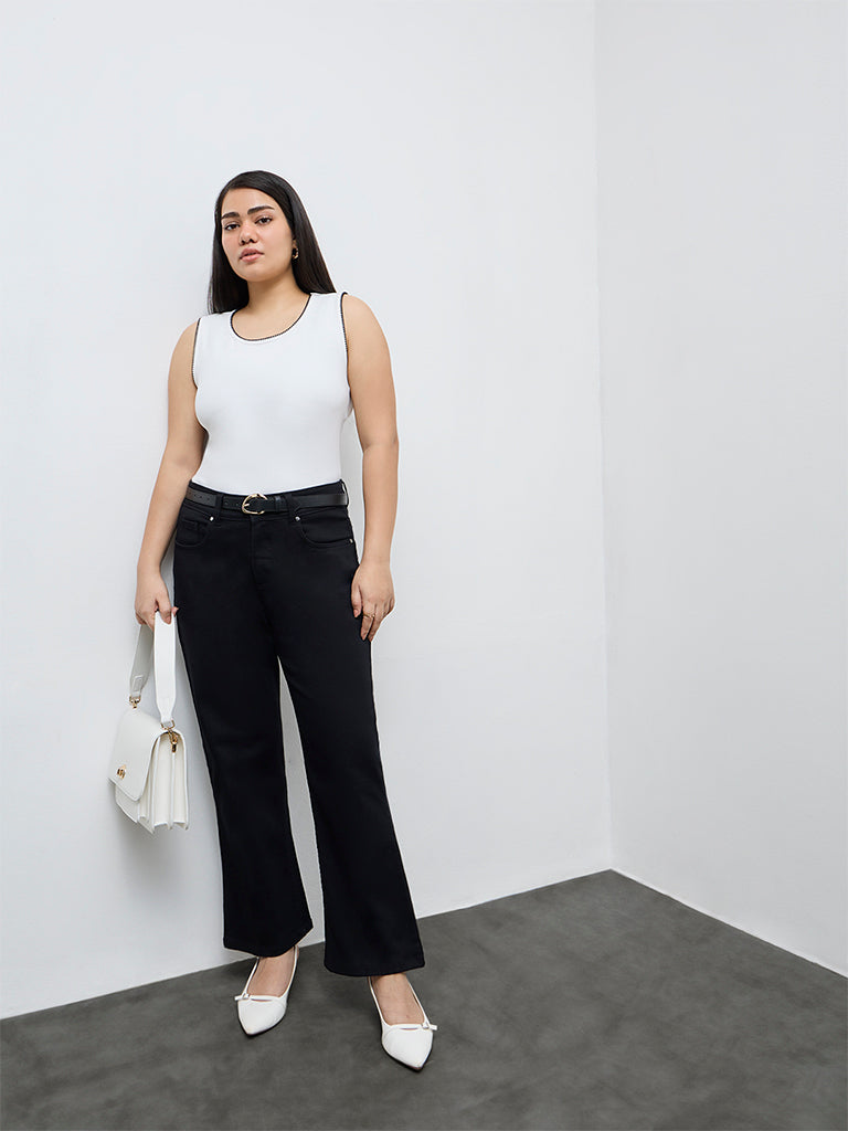 Gia White Textured Top