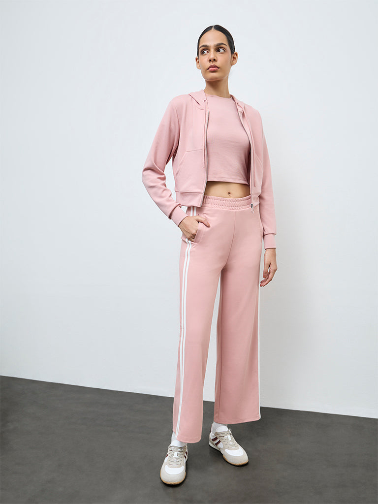 Nuoflexx Dusty Pink Solid Hooded Jacket