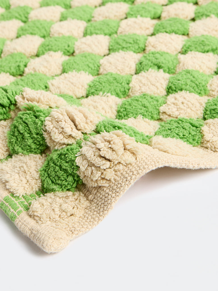 Westside Home Green Popcorn Textured Bathmat