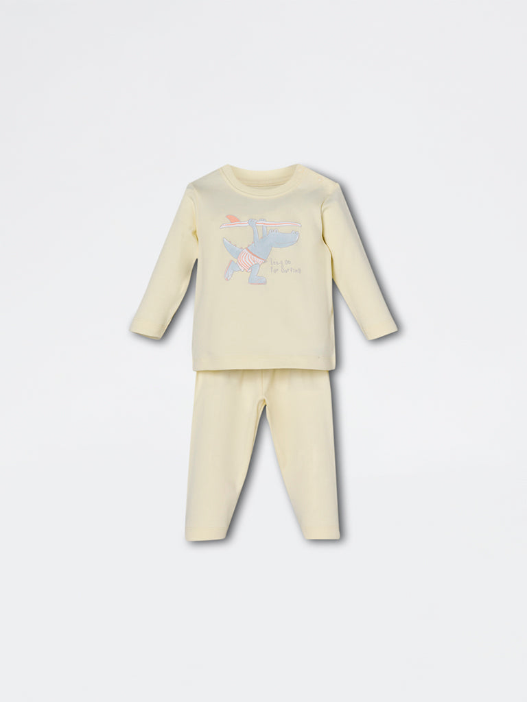 HOP Baby Boys Yellow Animal Printed Co-ord Set - Exclusive