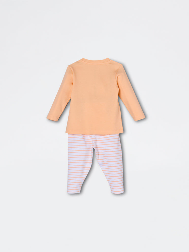 HOP Baby Boys Coral Animal Pattern Cotton Co-ord Set - Exclusive