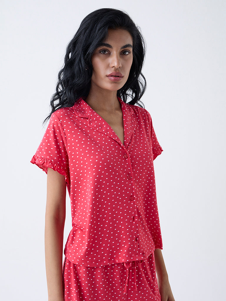 Superstar Red Heart Printed Shirt