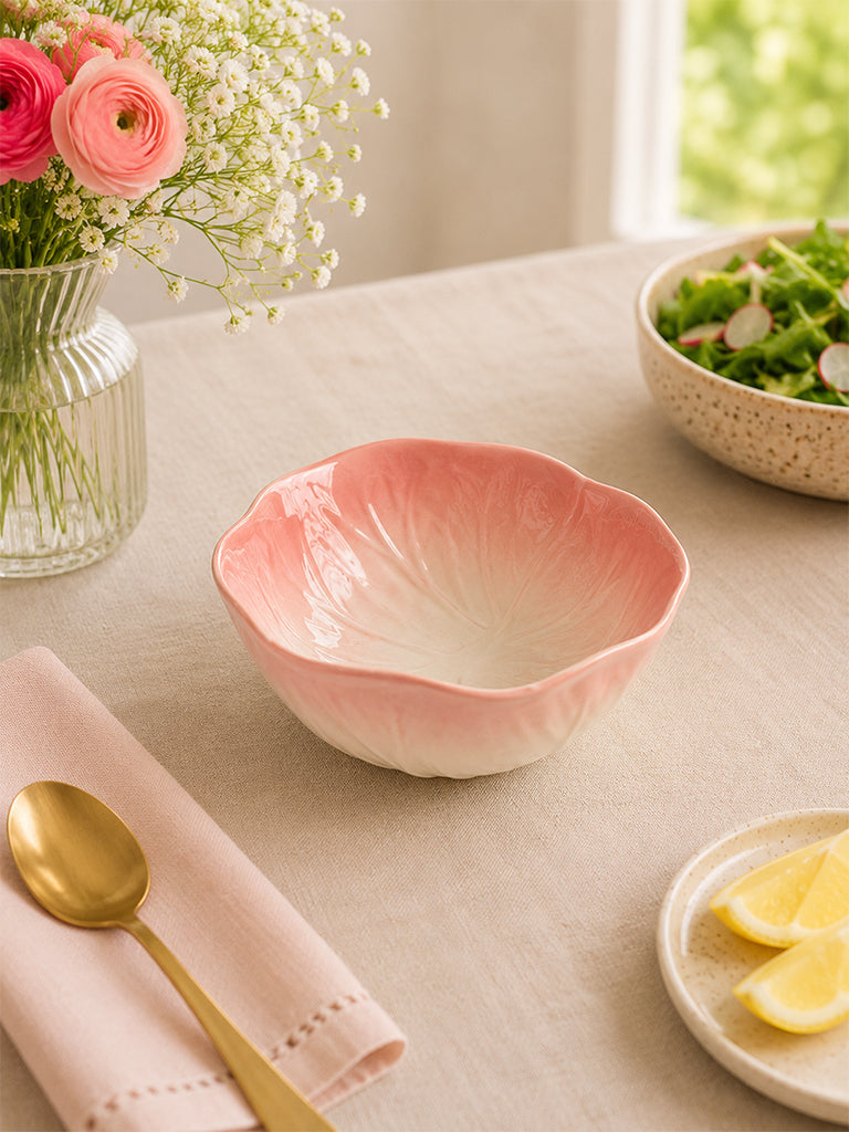 Westside Home Light Pink Cabbage Textured Bowl