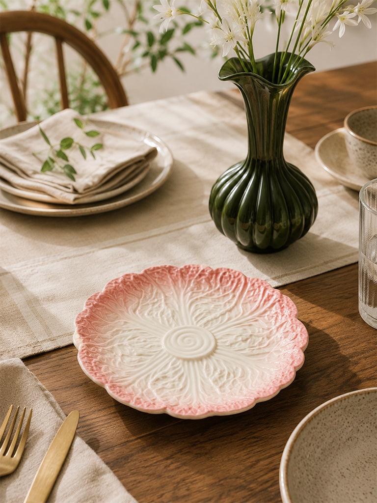 Westside Home Light Pink Cabbage Textured Side Plate