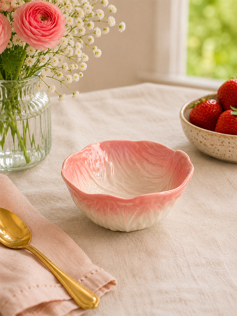 Westside Home Light Pink Cabbage Textured Bowl