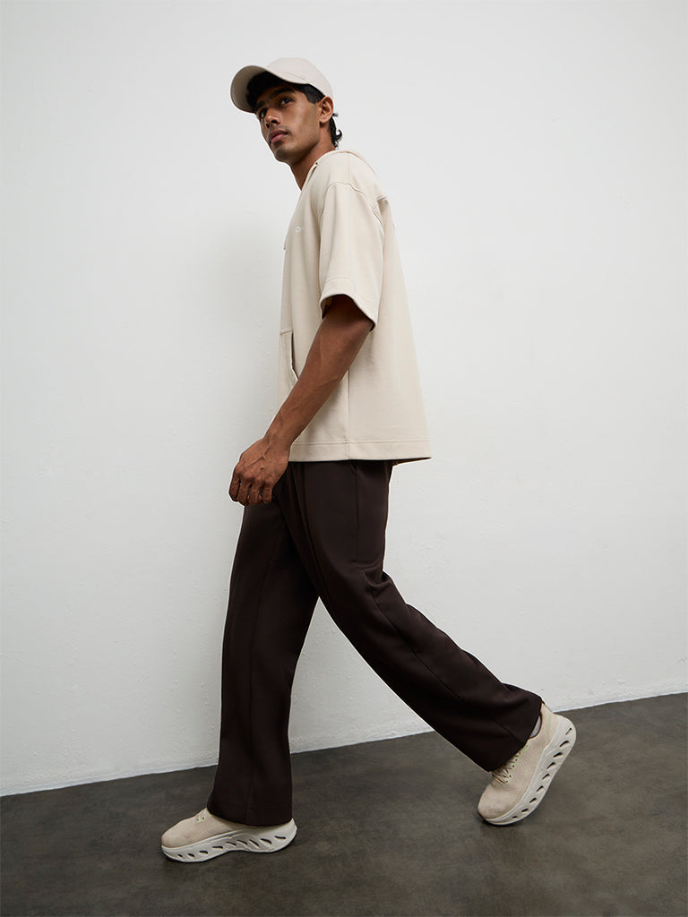 Nuoflexx Brown Relaxed Fit Mid-Rise Pants