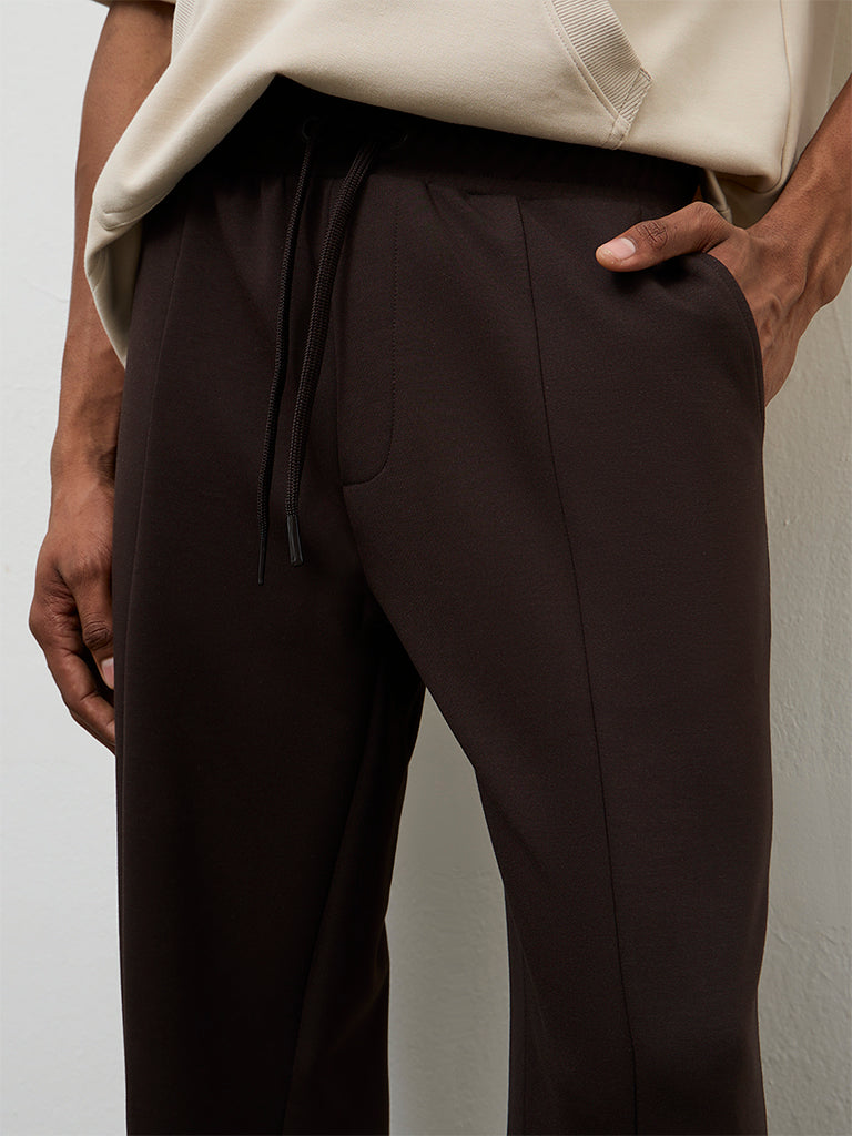 Nuoflexx Brown Relaxed Fit Mid-Rise Pants