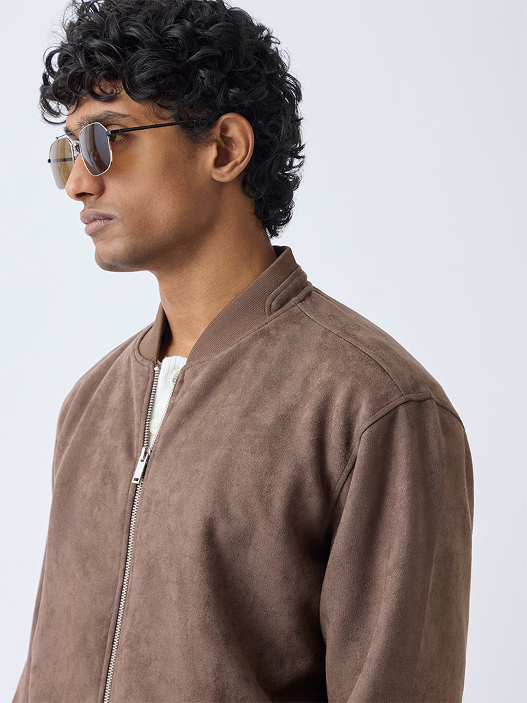 Ascot Brown Relaxed-Fit Suede Jacket