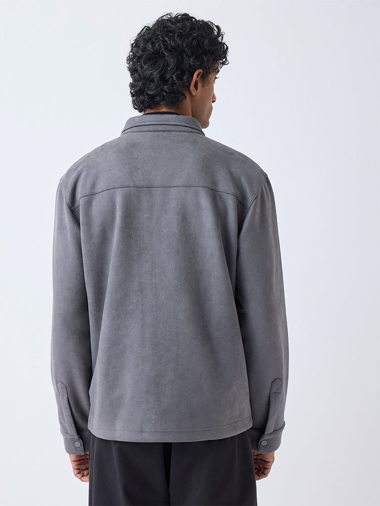 Ascot Grey Relaxed-Fit Suede Jacket