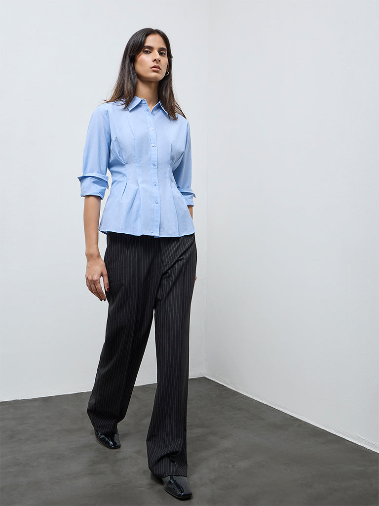 Wardrobe Blue Pleated Blouse