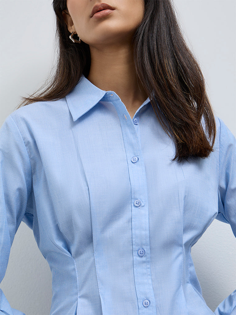 Wardrobe Blue Pleated Blouse