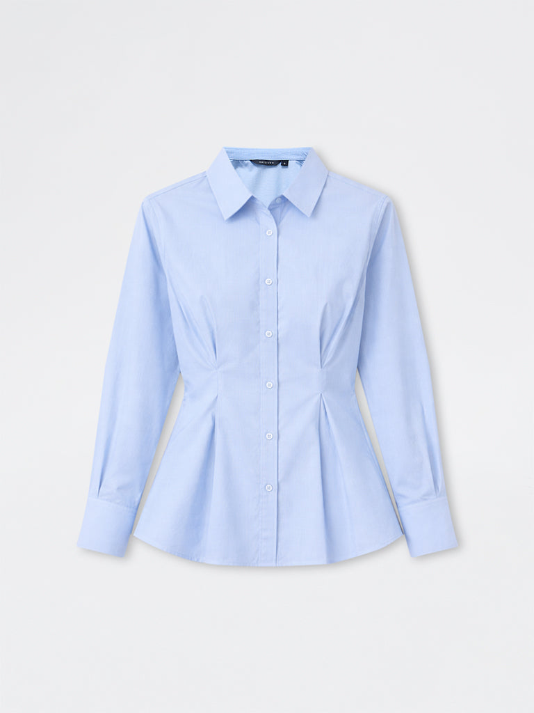 Wardrobe Blue Pleated Blouse