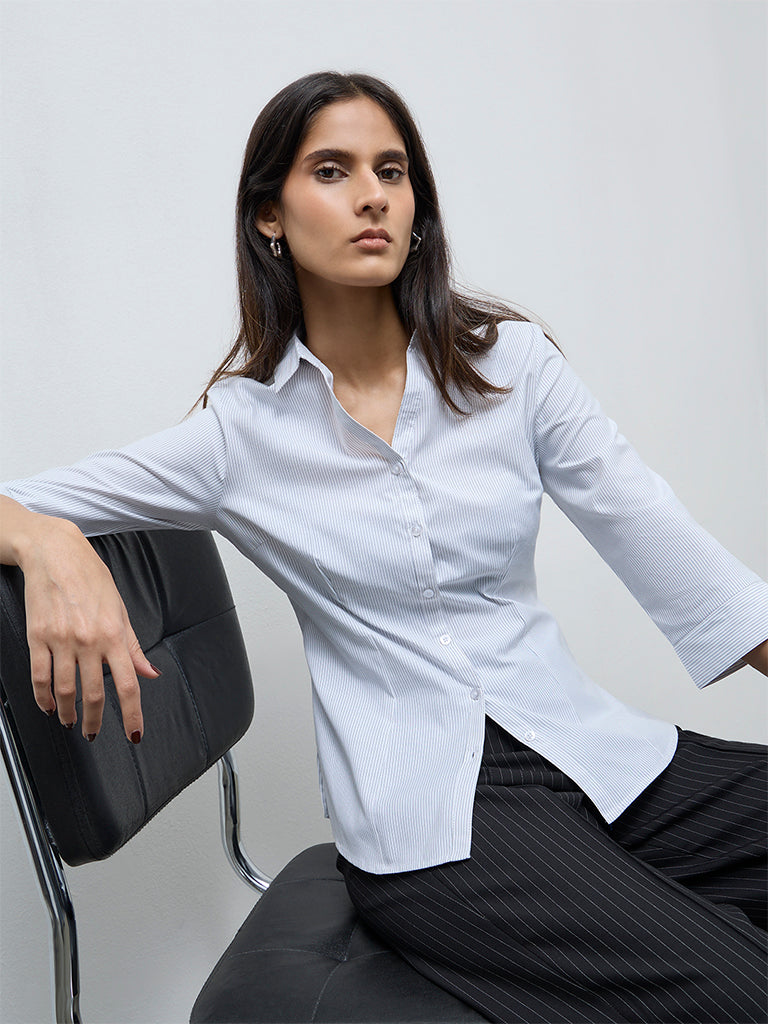 Wardrobe White Striped Blouse