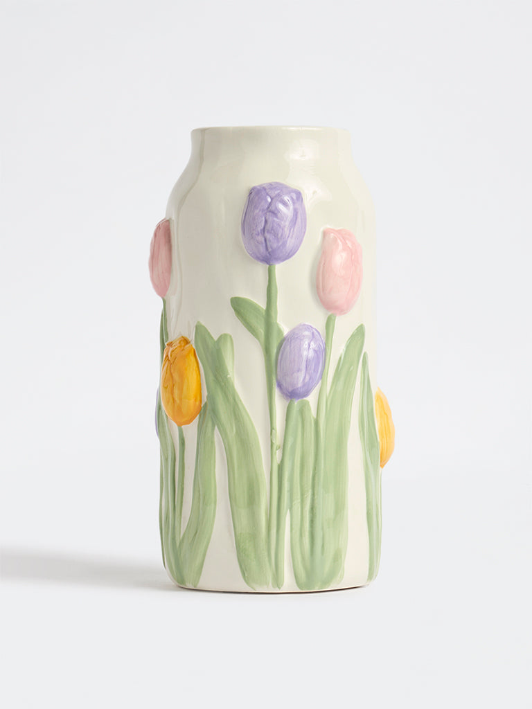 Westside Home White Tulip Vase