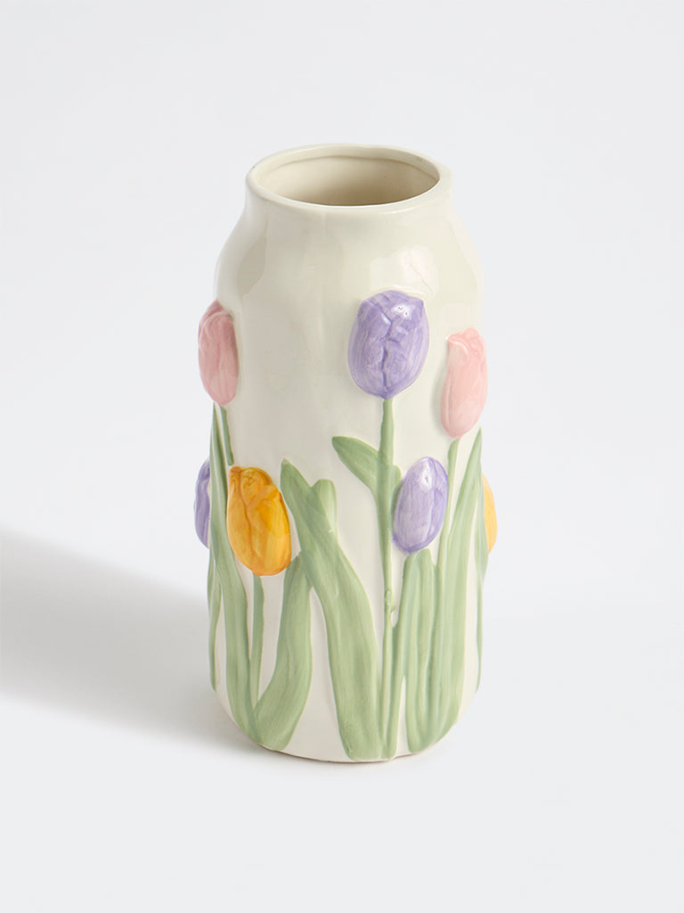 Westside Home White Tulip Vase