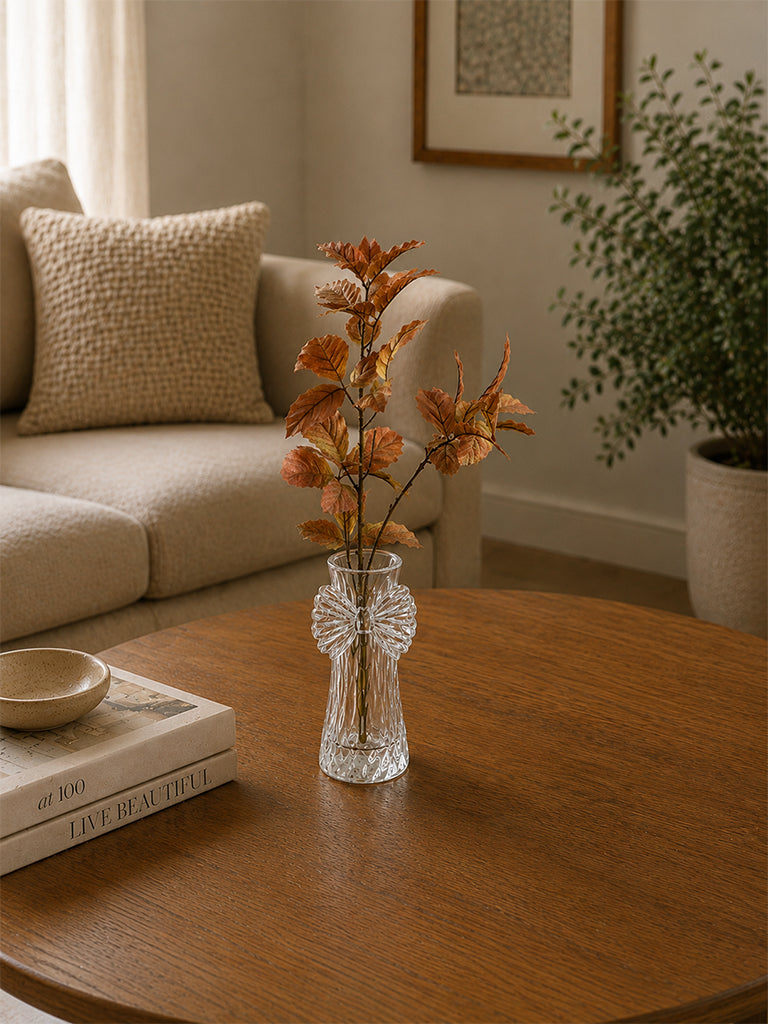 Westside Home Orange Artificial Chestnut Leaf Branch