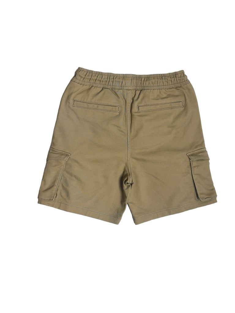 Boys Stone Cargo Pocket Cotton-Blend Shorts
