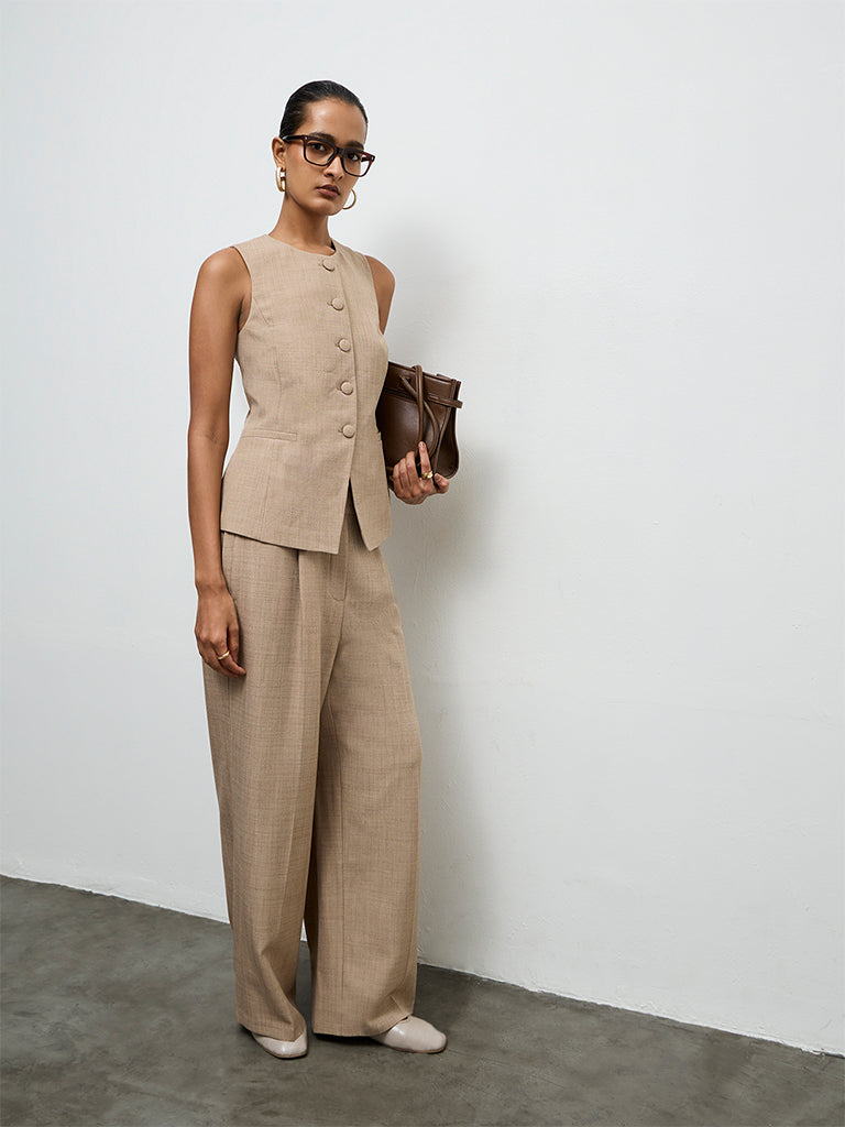 Wardrobe Beige Solid Jacket