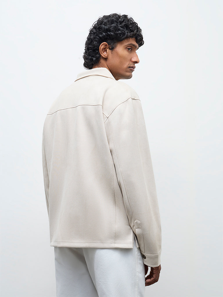 Ascot Beige Relaxed-Fit Suede Jacket