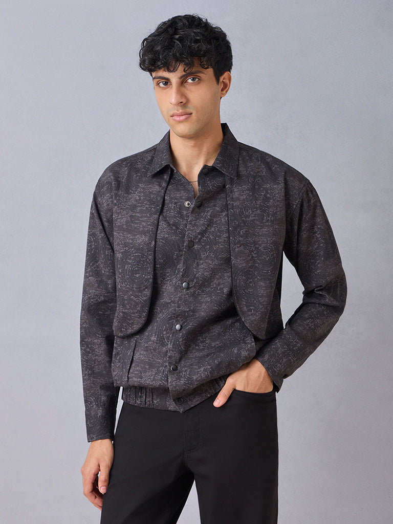 Printed Black Jacket