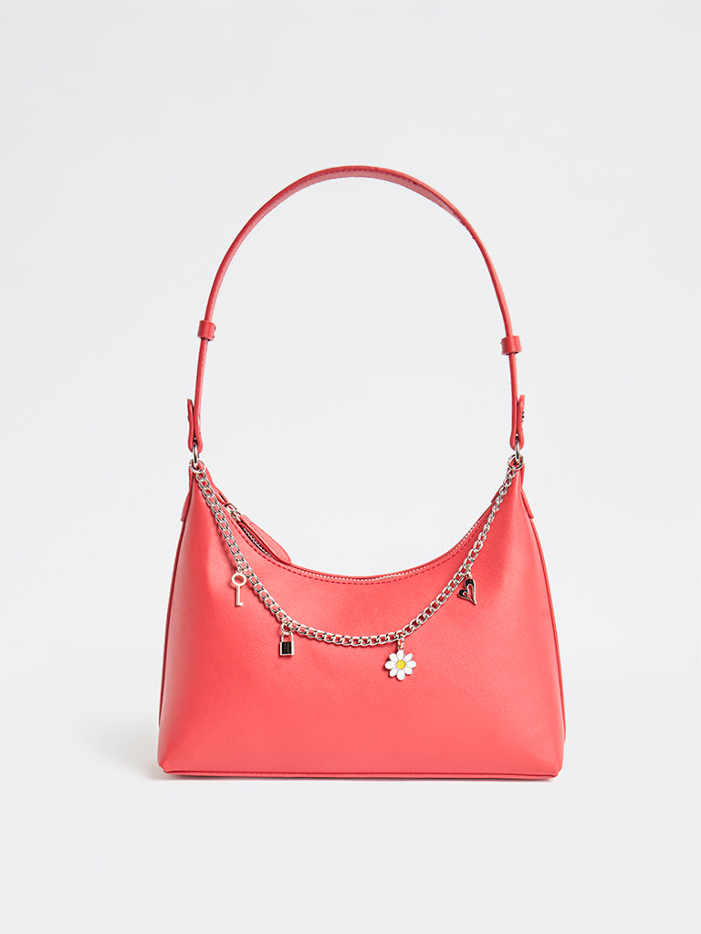 Westside Pink Charms-Detail Shoulder Bag