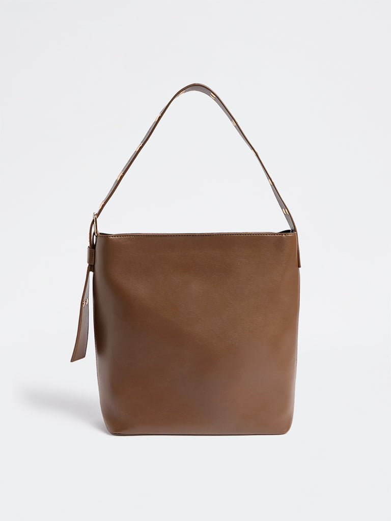 Westside Brown Studded Shoulder Bag