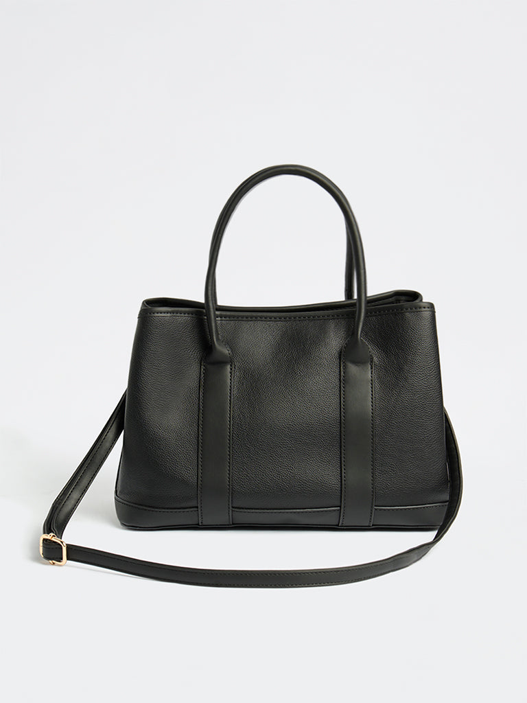 Westside Black Textured Sling Bag