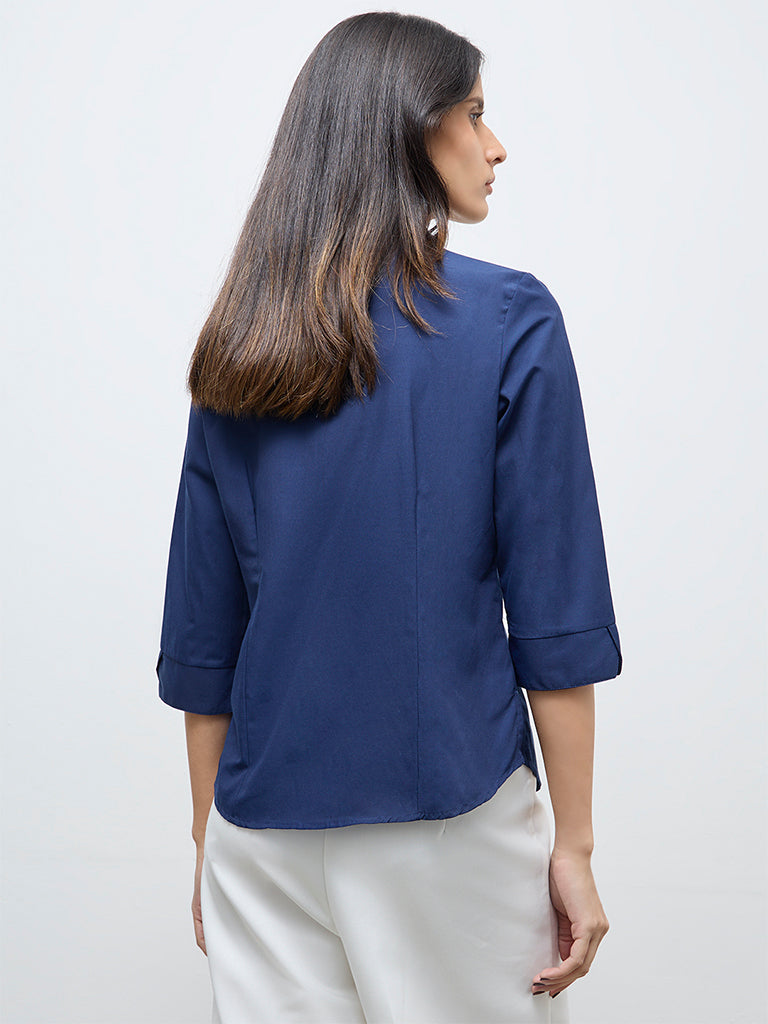 Wardrobe Indigo Solid Shirt