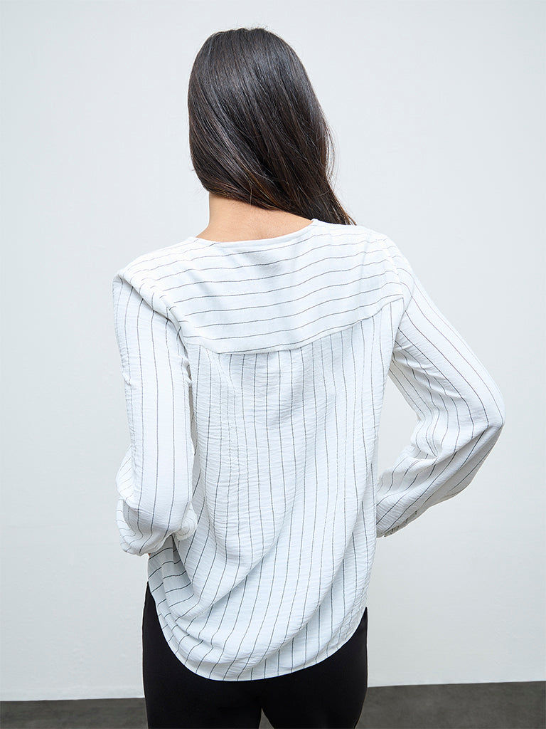 Wardrobe White Striped Blouse