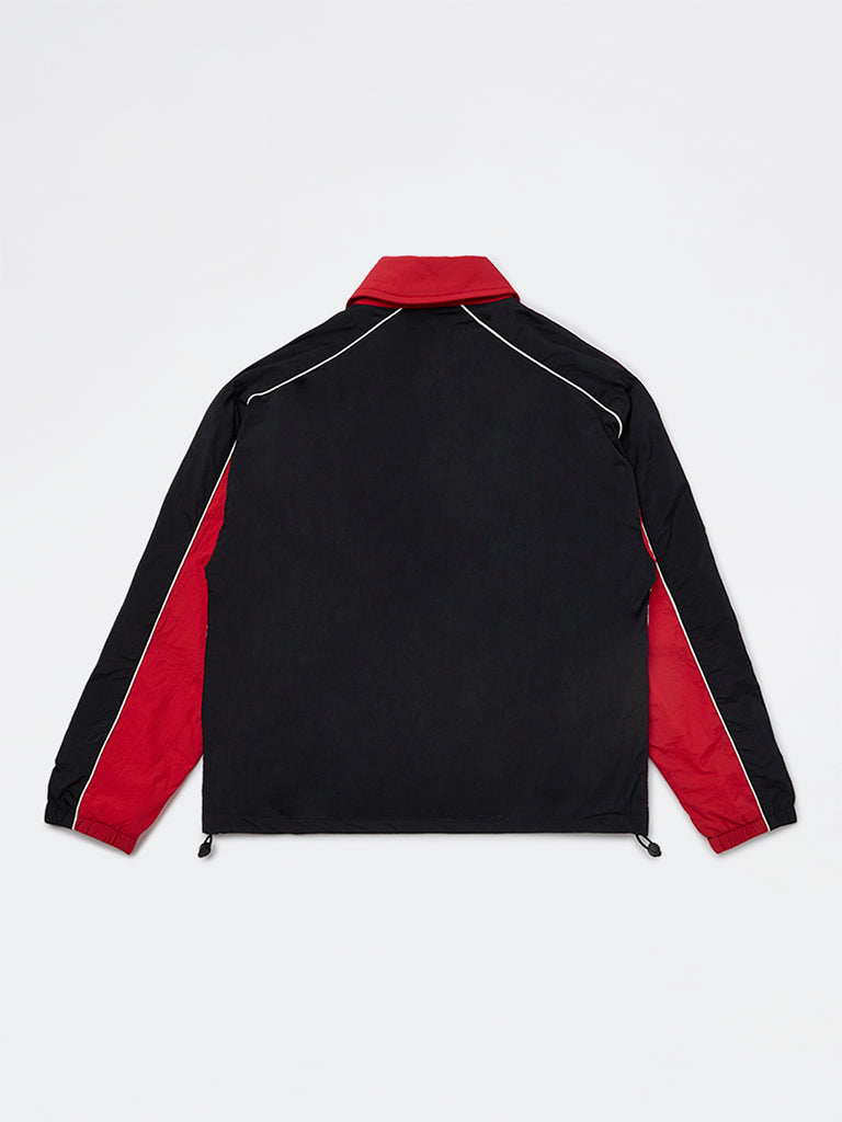 Girls Red Colour-Blocked Jacket