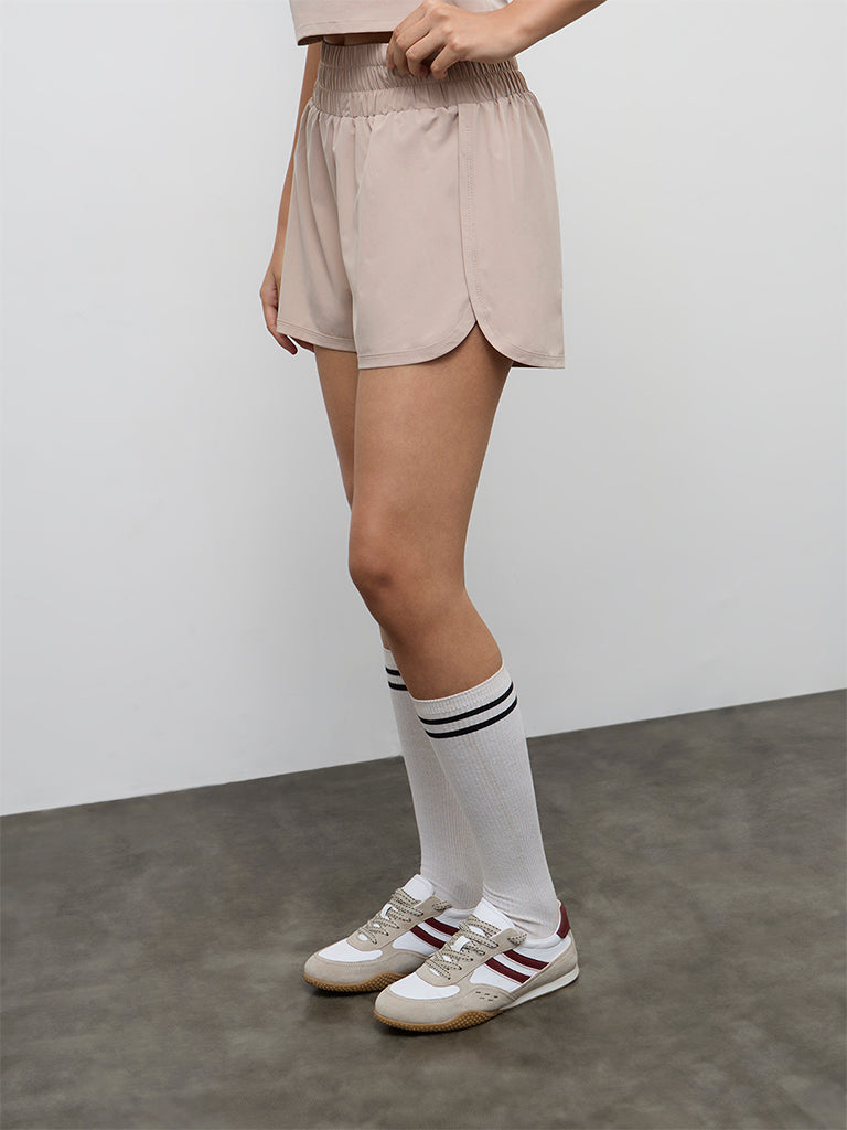 Nuoflexx Taupe High Rise Shorts