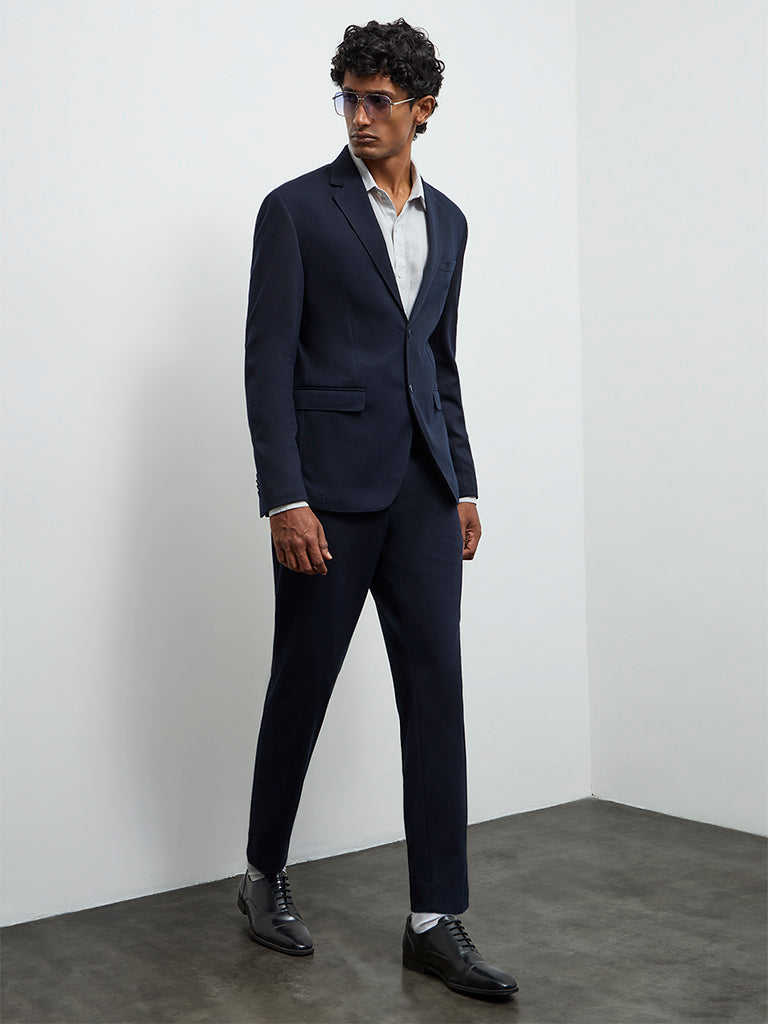 WES Formals Navy Slim-Fit Blazer
