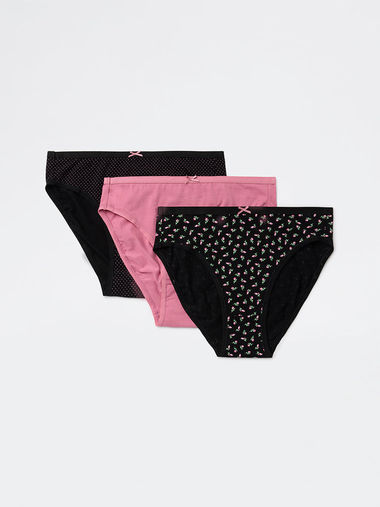 Wunderlove 3-Pack Cotton-Blend Hi-Leg Briefs