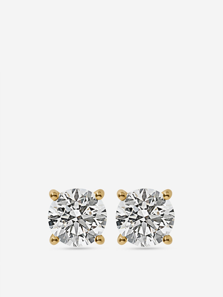 Petite Comet Solitaire Lab Diamond Stud Earrings