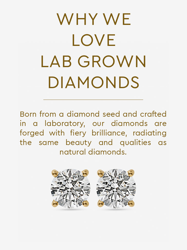 Petite Comet Solitaire Lab Diamond Stud Earrings