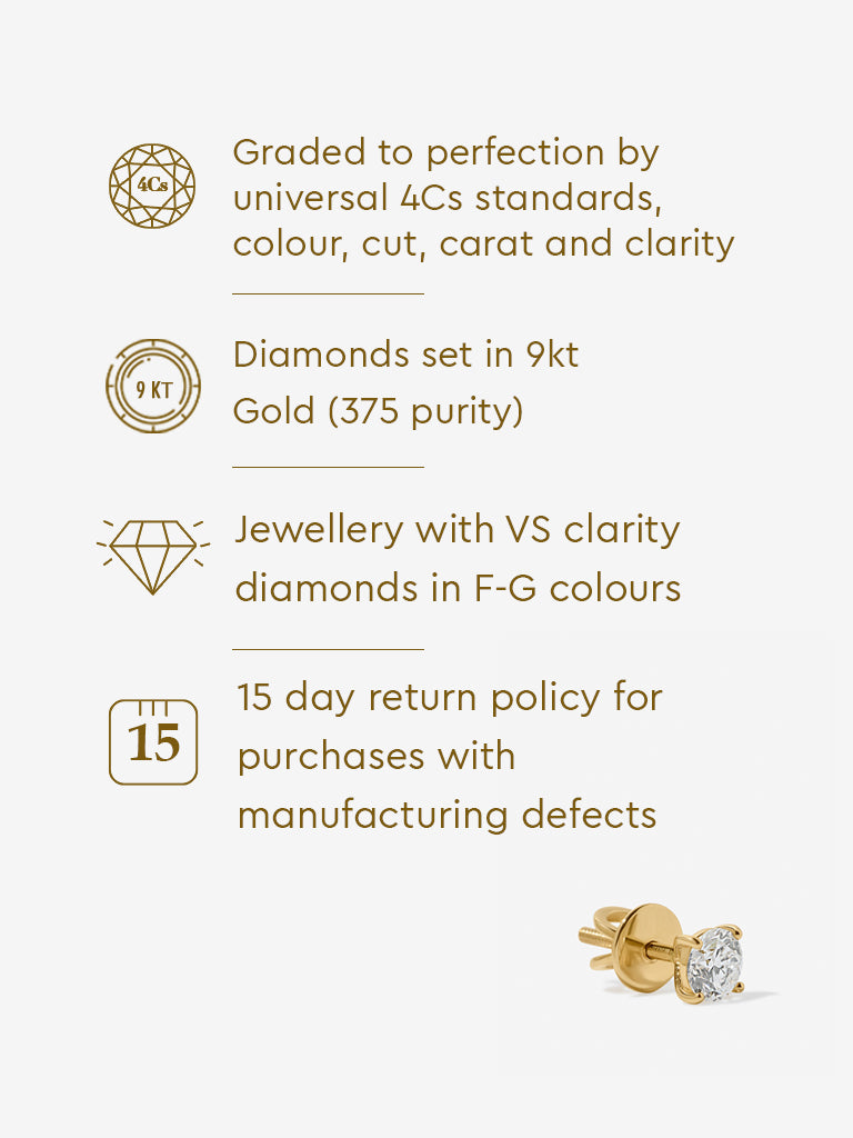 Petite Comet Solitaire Lab Diamond Stud Earrings