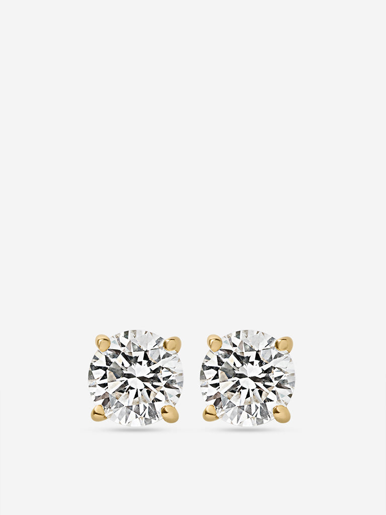 Micro Comet Solitaire Lab Diamond Stud Earrings