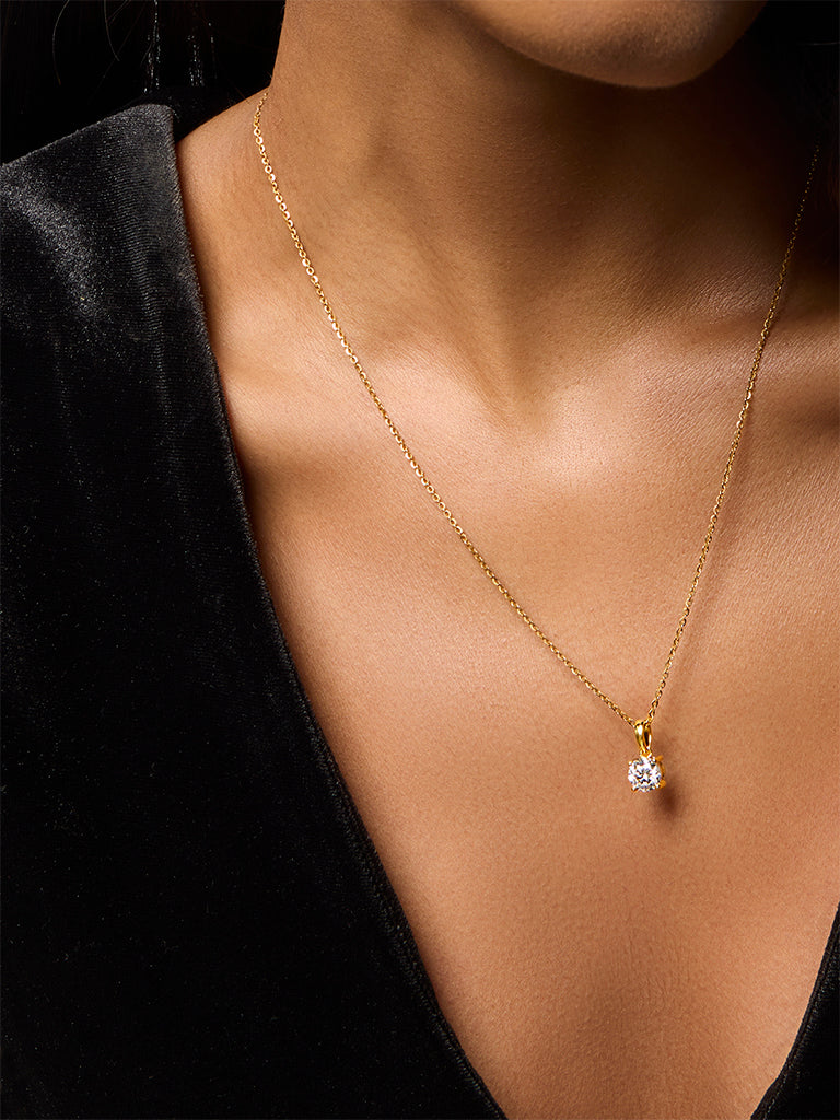 Petite Comet Solitaire Lab Diamond Pendant
