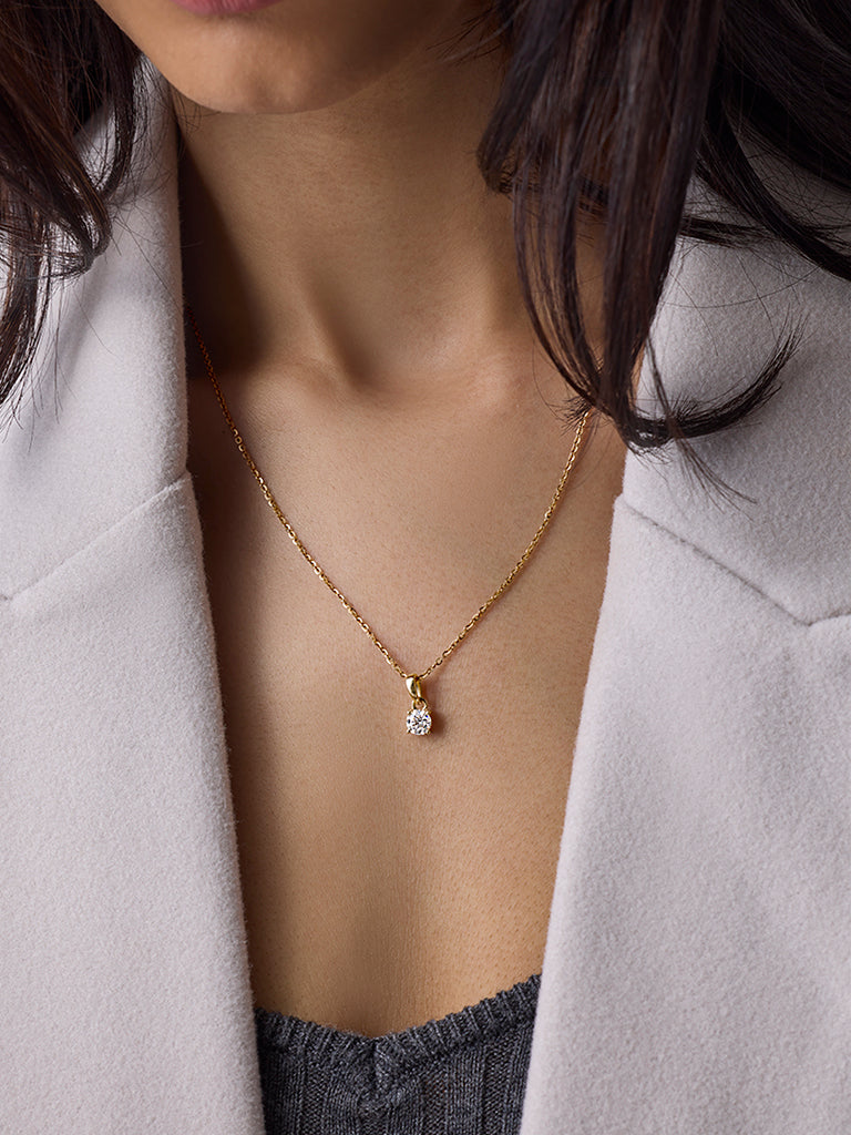 Mini Comet Solitaire Lab Diamond Pendant