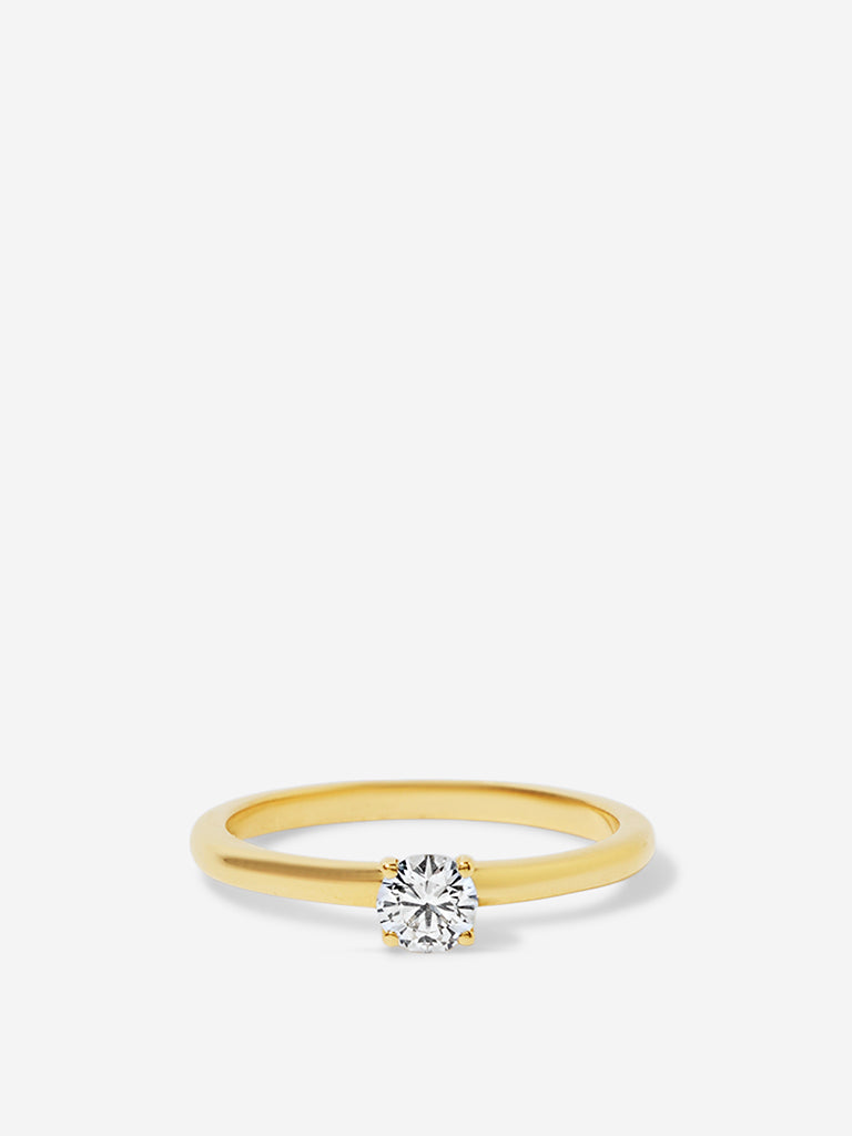 Micro Comet Solitaire Lab Diamond Ring