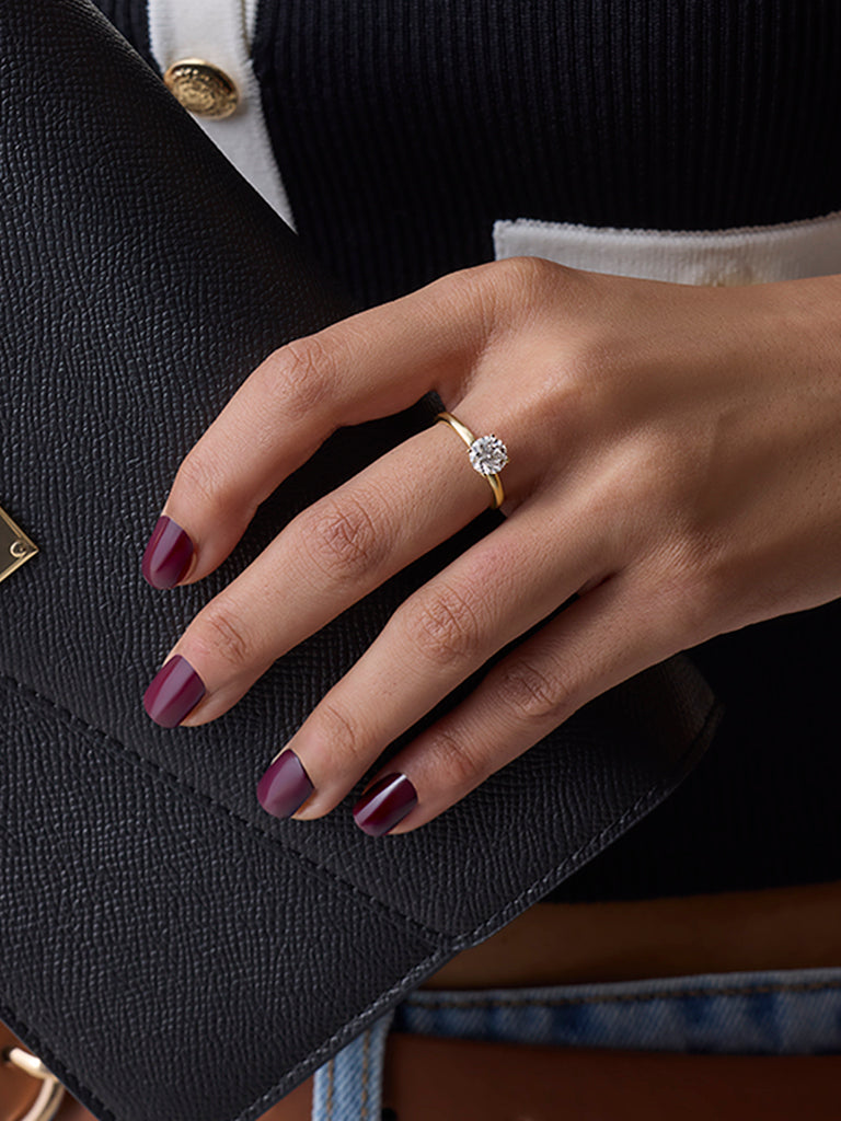 Mini Comet Solitaire Lab Diamond Ring