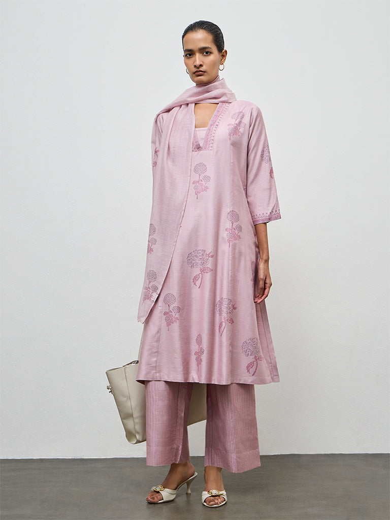 Zuba Lilac Stripe Printed Pants